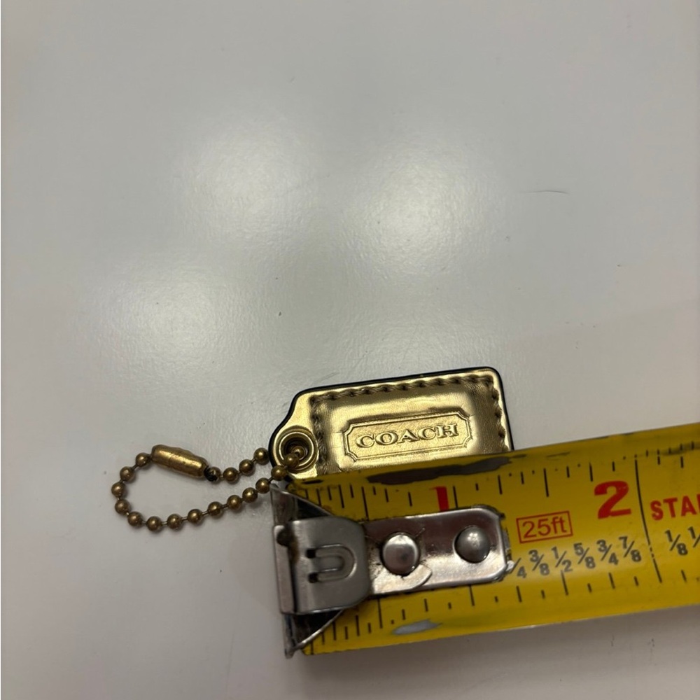 Coach gold leather handbag charm or keychain hangtag - Picture 7 of 8